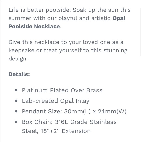 ๐ Opal Poolside Necklace ๐ - Picture 4 of 6